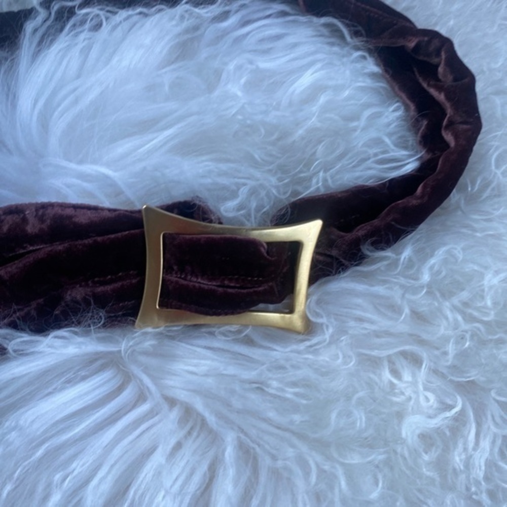 Anthropologie Purple Velvet Belt  OS - Picture 5 of 5